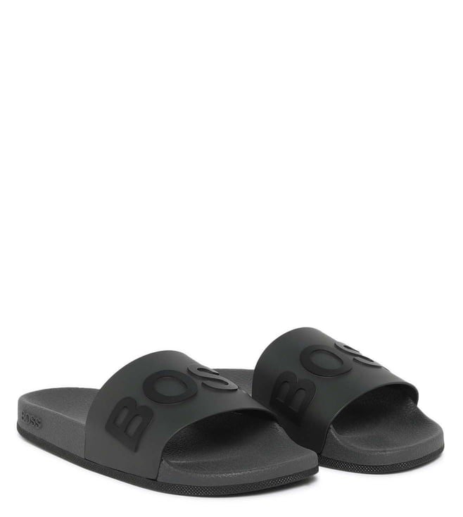 Buy BOSS Medium Grey Slide Flip Flops for Men Online Tata CLiQ