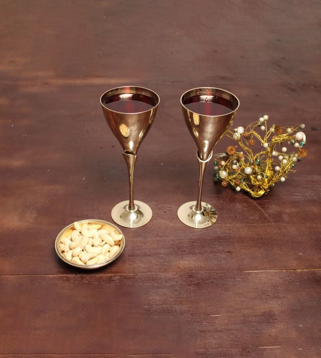 Luxury Brass Wine Glasses (set of 2)