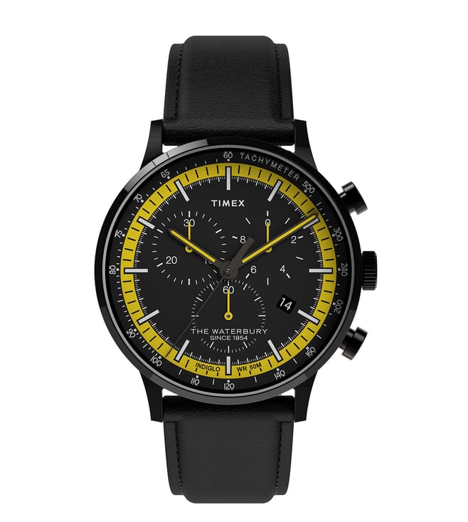 Timex waterbury chronograph on sale black