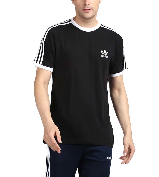 adidas black and white striped t shirt