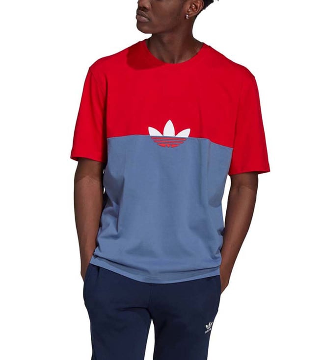 escotilla pedazo director Buy Adidas Originals Blue Colour-Block Slice TRF Box T T-Shirt for Men  Online @ Tata CLiQ Luxury