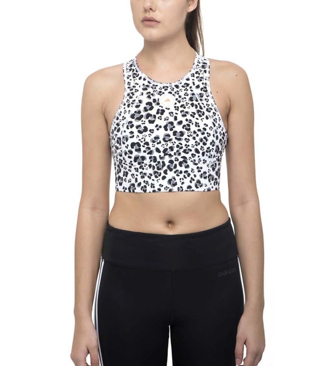 Buy Adidas White & Black Printed Truepur Regular Fit Sport Bra for Women  Online @ Tata CLiQ Luxury