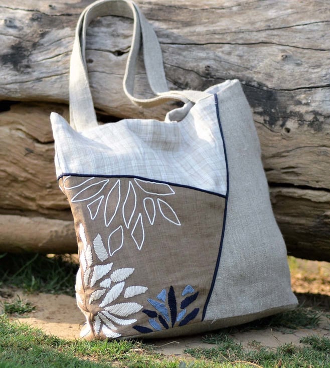 Buy Linen Bloom Blue Denim Bag for Women Online @ Tata CLiQ Luxury