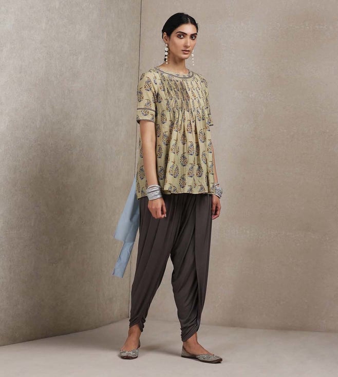 Buy Ritu Kumar Grey Solid Dhoti Pants for Women Online Tata CLiQ Luxury