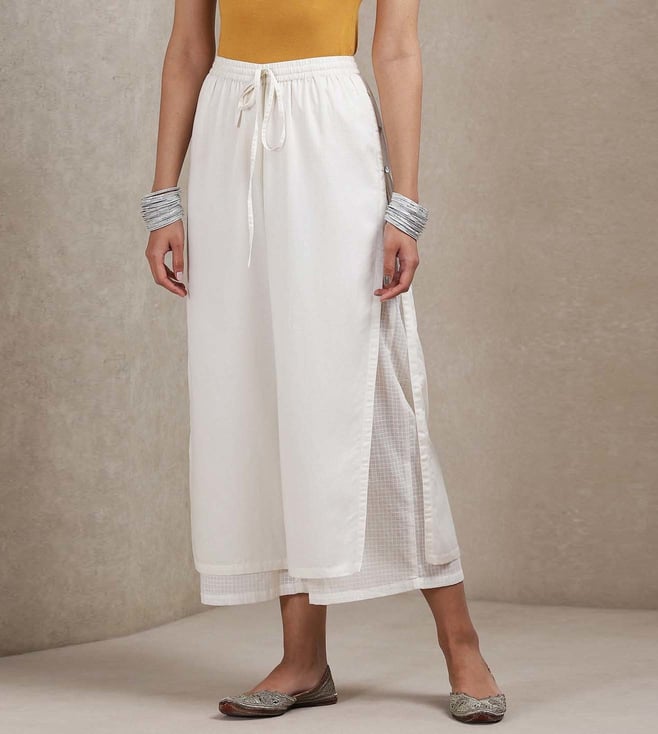 White double layered pants by Ikshita Choudhary  The Secret Label