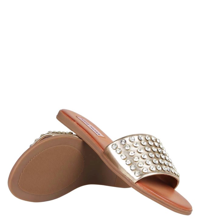 steve madden gold slide sandals