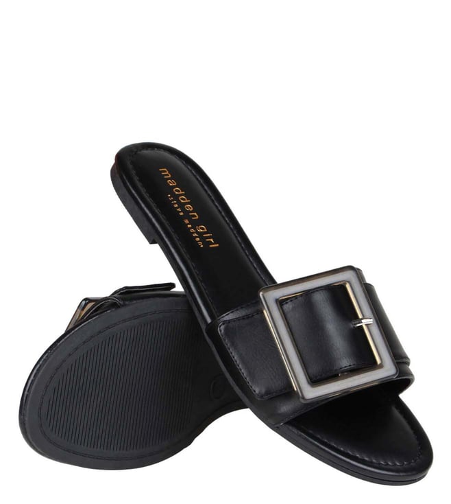 Madden girl black on sale slides