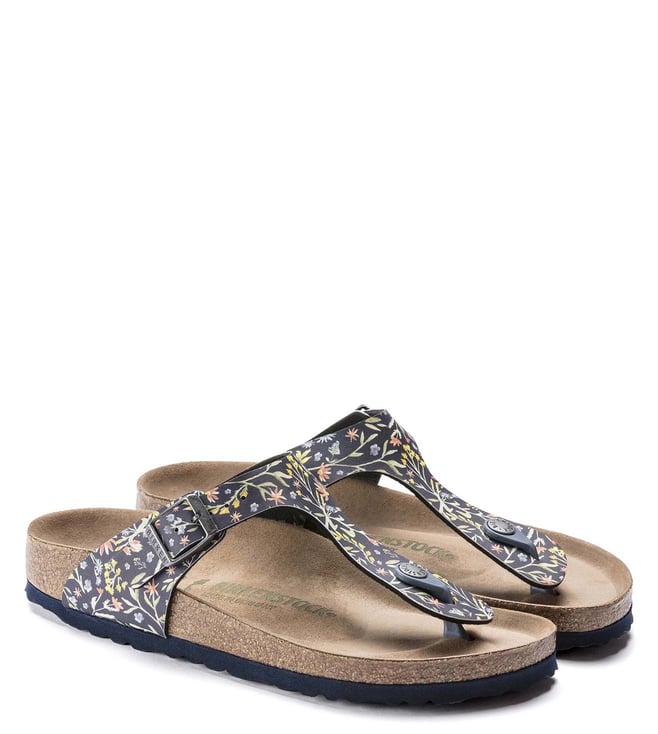 birkenstock watercolor flower navy