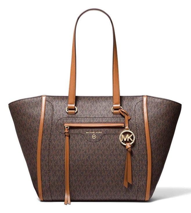 Buy MICHAEL Michael Kors Brown & Acorn Carina Large Tote for Women Online @  Tata CLiQ Luxury