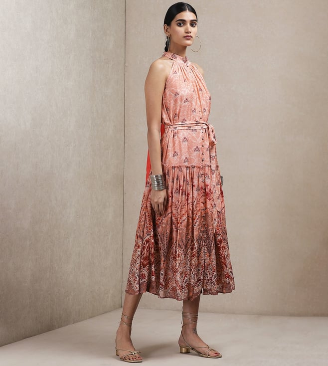 Buy Ritu Kumar Peach Floral Dress Online Tata CLiQ Luxury