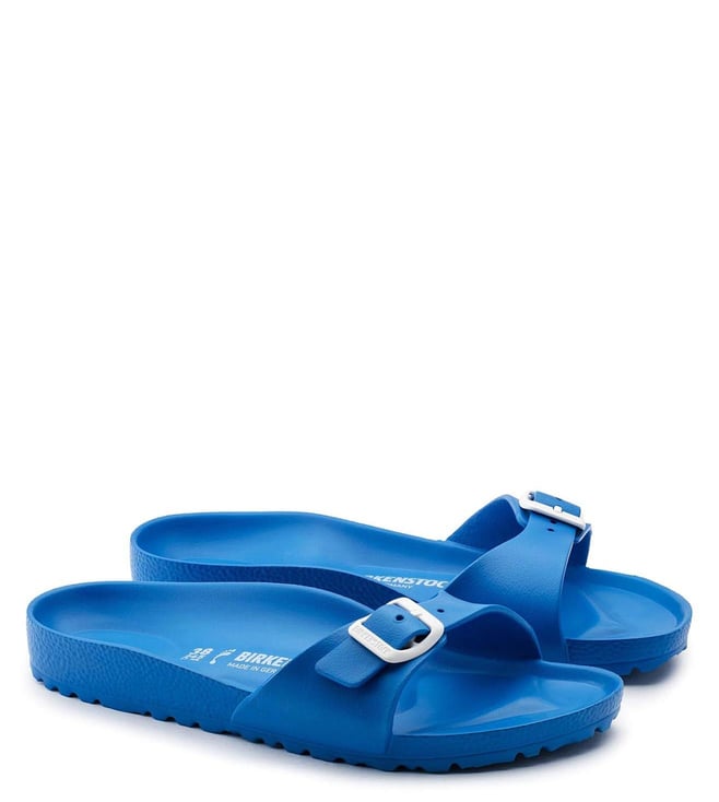 Buy Birkenstock Madrid Essentials Scuba Blue Slide Sandals for