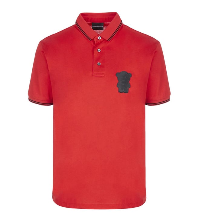 Buy Emporio Armani Rosso Cina Manga Bear Regular Fit Polo T-Shirt for Men  Online @ Tata CLiQ Luxury