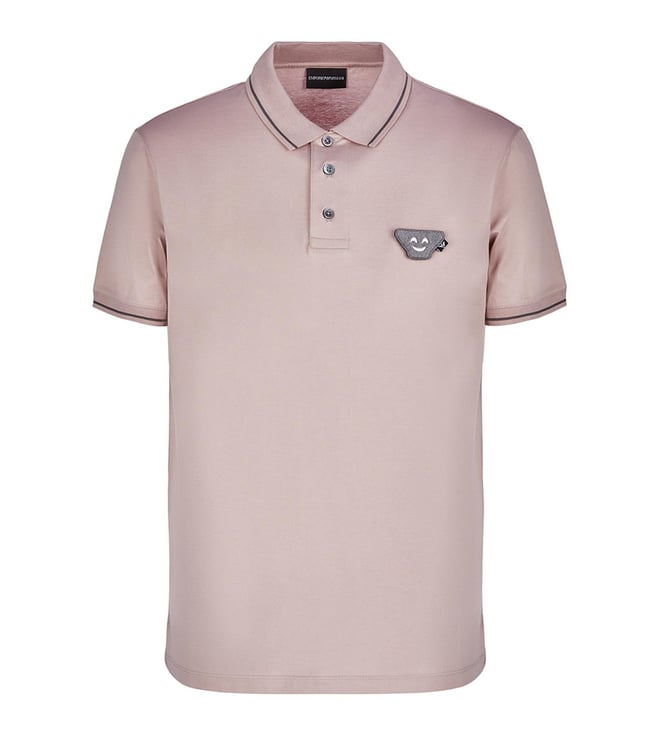 Buy Emporio Armani Rosa Antico Emoji Patch Striped Polo T-Shirt for Men  Online @ Tata CLiQ Luxury