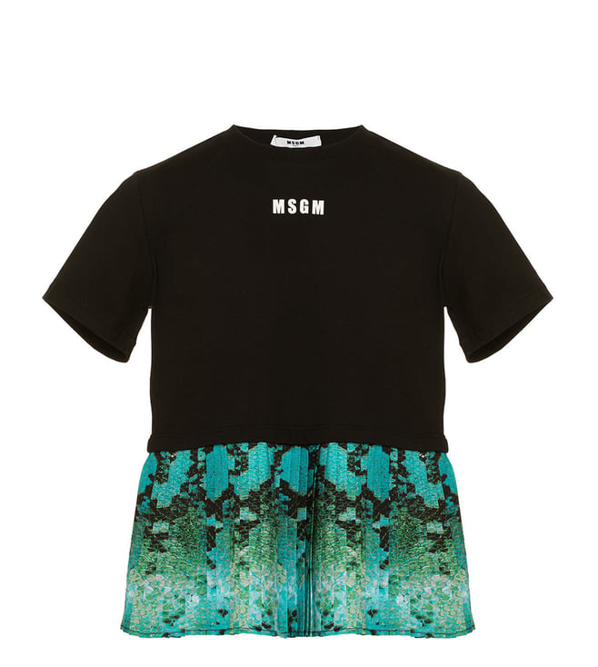 MSGM Kids Black Printed Comfort Fit Top