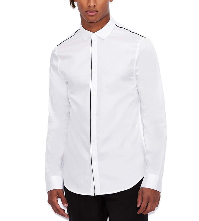 Buy Armani Exchange White Slim Fit Shirt for Men Online @ Tata CLiQ Luxury