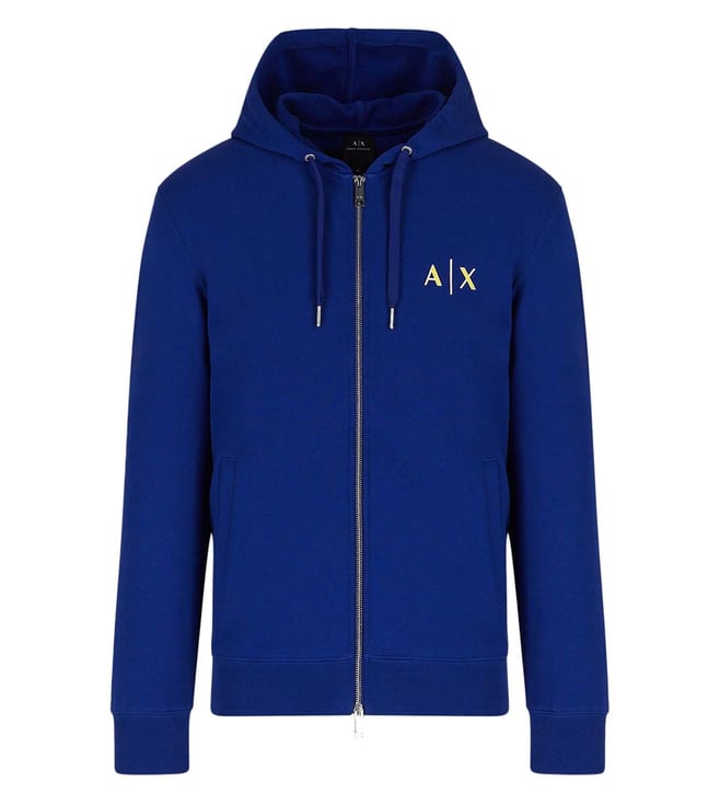 Buy Armani Exchange Blue Regular Fit Hoodie for Men Online @ Tata CLiQ  Luxury