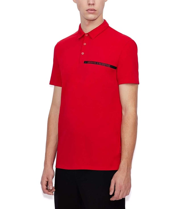 Buy Armani Exchange Red Slim Fit Polo T-Shirt for Men Online @ Tata CLiQ  Luxury