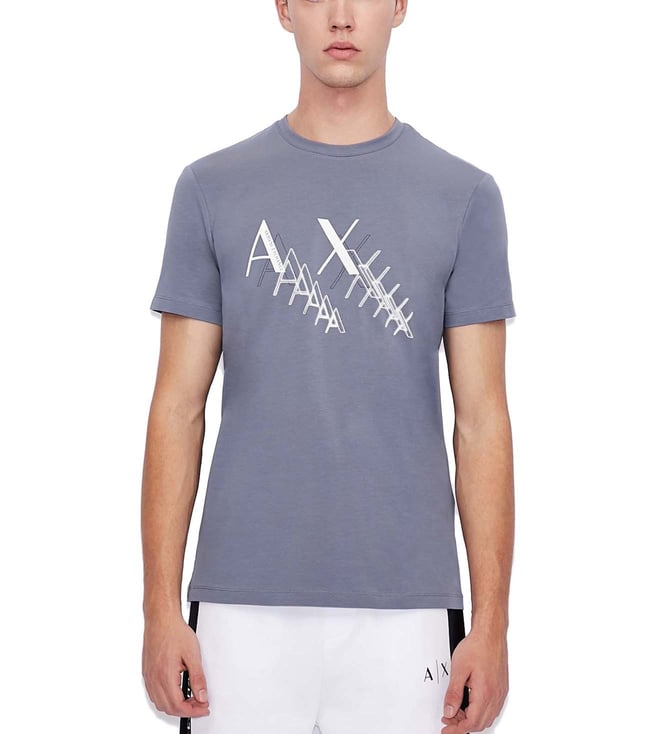Buy Armani Exchange Grey Print Slim Fit T-Shirt for Men Online @ Tata CLiQ  Luxury