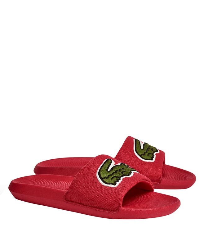 Red on sale lacoste slides