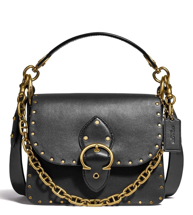 coach black studded bag