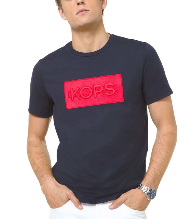Jeg tror, ​​jeg er syg Badeværelse Pudsigt Buy MICHAEL Michael Kors Dark Mid Night Regular Fit T-Shirt for Men Online  @ Tata CLiQ Luxury