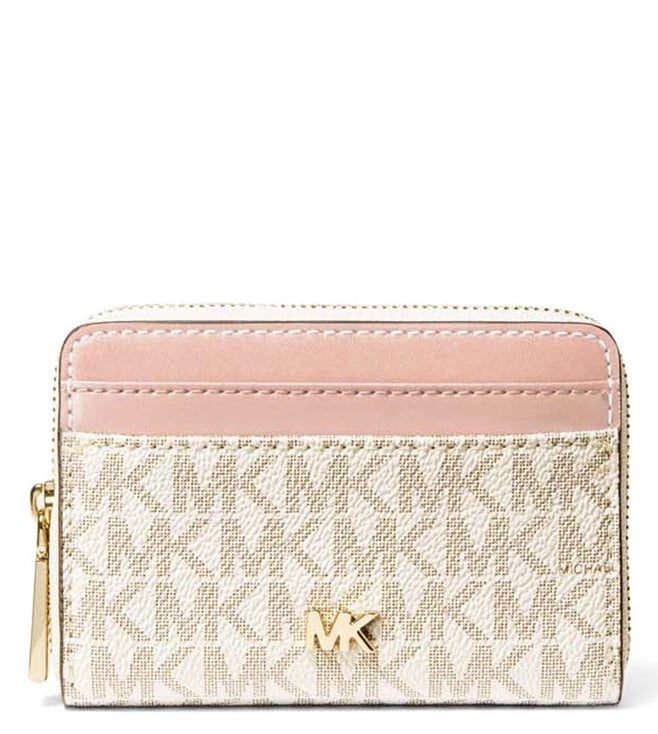 Buy MICHAEL Michael Kors Vanilla & Soft Pink Mott Medium Wallet for Women  Online @ Tata CLiQ Luxury