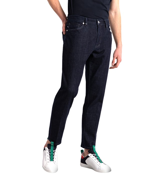 Buy Armani Exchange J01 Slim Fit Blue Indigo Wash Mid Rise Jeans for Men  Online @ Tata CLiQ Luxury