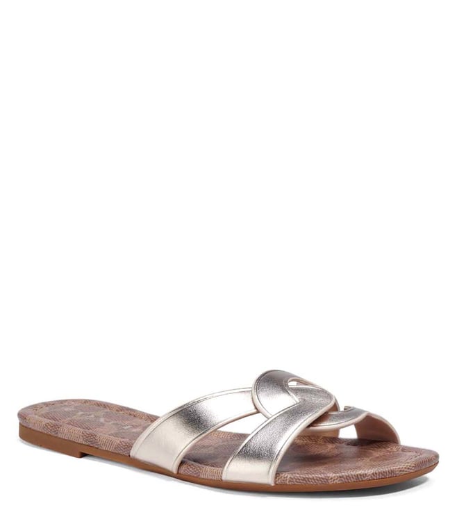 Buy Coach Beige Essie Logo Slide Sandals for Women Online Tata CLiQ
