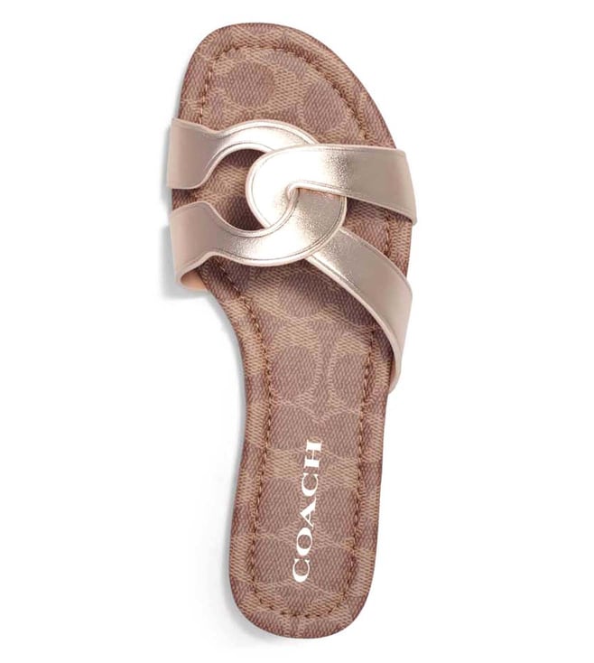Buy Coach Beige Essie Logo Slide Sandals for Women Online Tata CLiQ