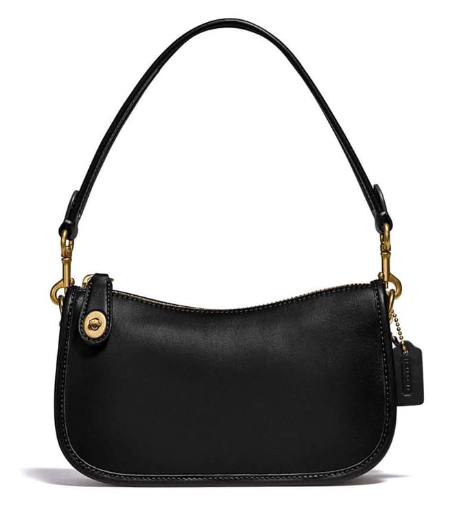 coach small black leather purse