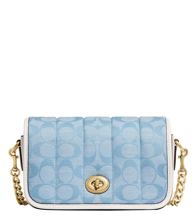 small light blue coach purse