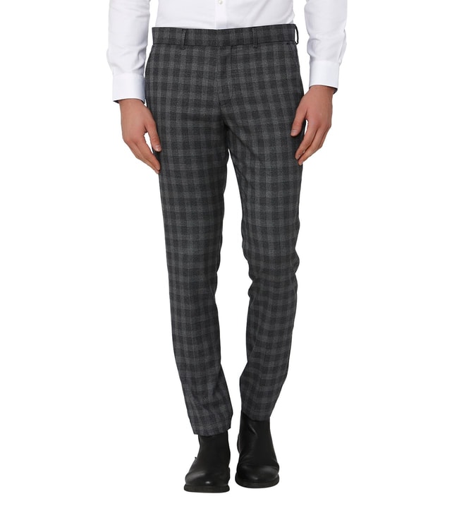 SOJANYA Casual Trousers  Buy SOJANYA Men Cotton Blend Black  Beige Checked  Casual Trousers Online  Nykaa Fashion