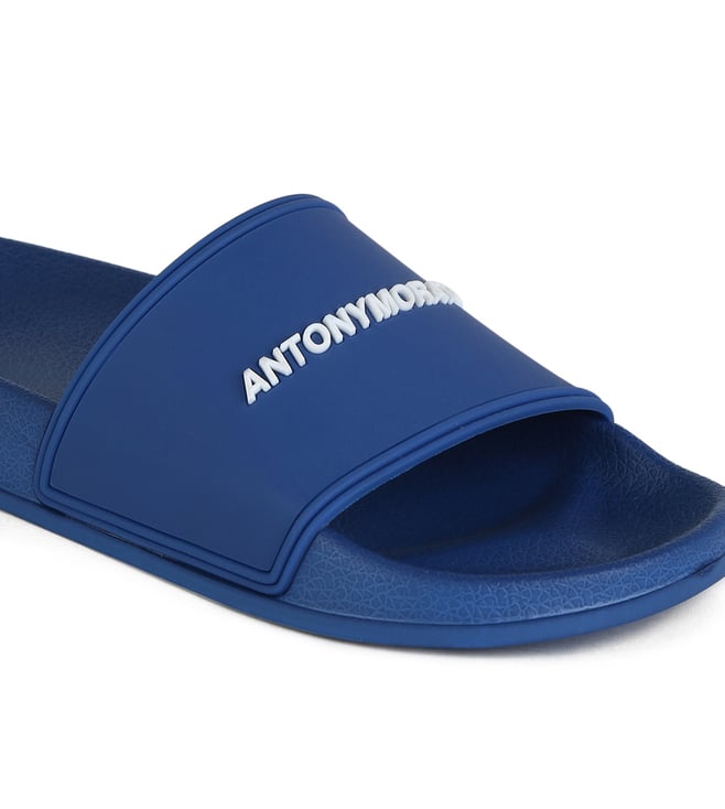 Buy Antony Morato Blue 3D Logo Slide Sandals for Men Online @ Tata CLiQ ...