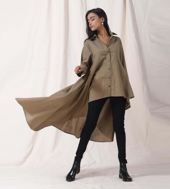 high low collared shirt