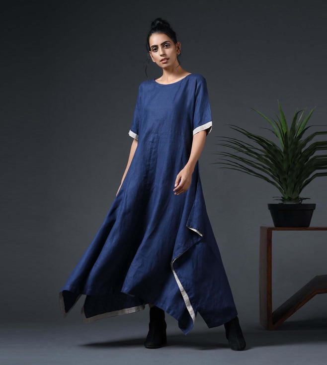 navy handkerchief dress