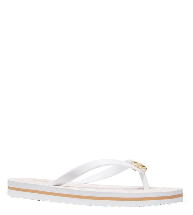 Buy MICHAEL Michael Kors Bright White Eva Logo Flip Flops for Women Online  @ Tata CLiQ Luxury