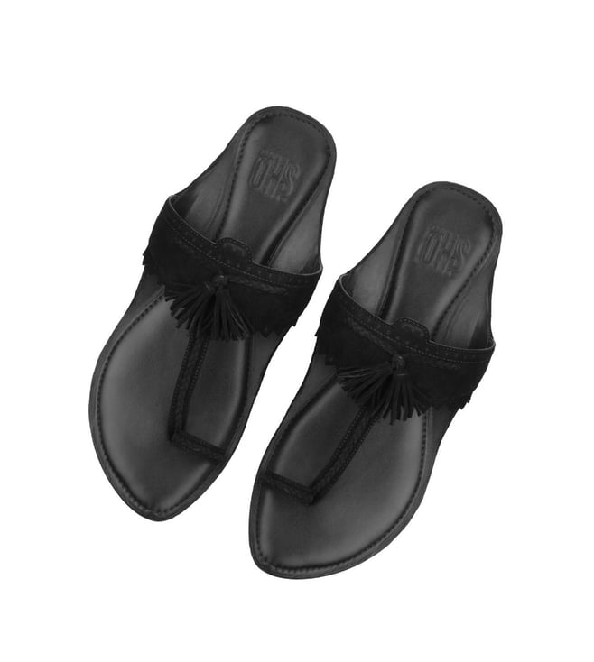 kolhapuri chappal black