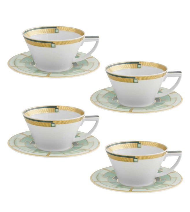 Buy Vista Alegre 4Piece Emerald Multi Tea Cup & Saucer Set Online