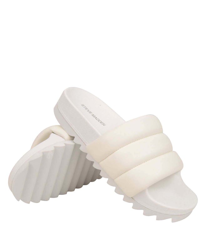 Steve madden 2025 white slides