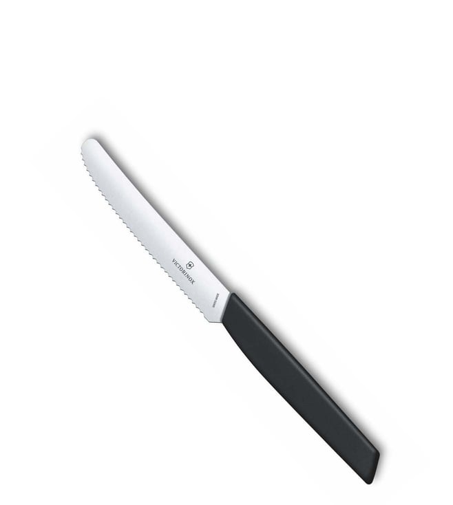 Victorinox 4 Large Black Serrated Paring Knife - The Peppermill