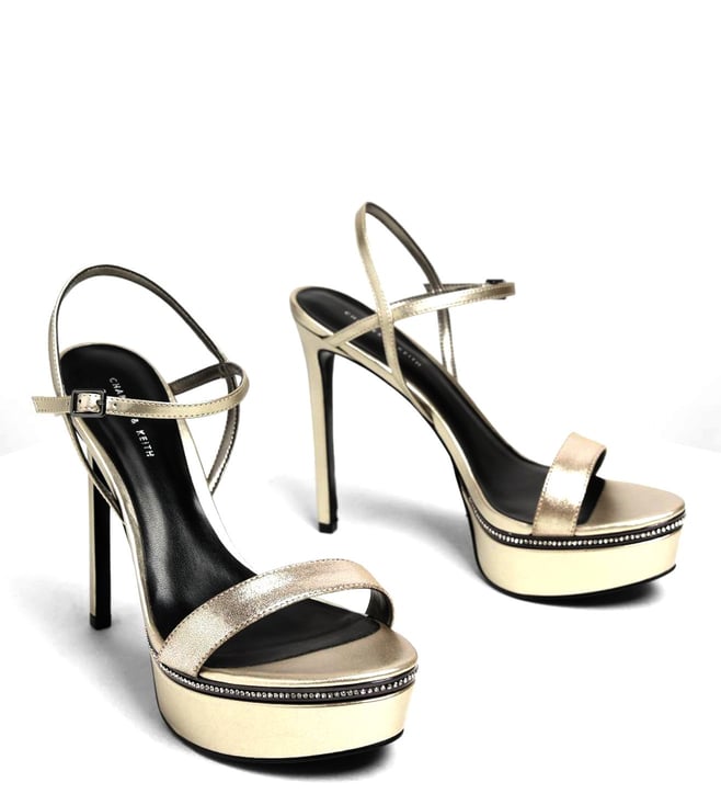 Black Patent Ankle-Strap Platform Pumps - CHARLES & KEITH SG