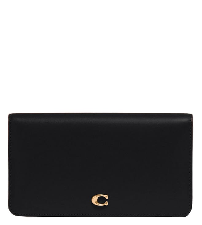 coach black slim wallet