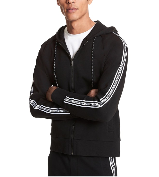 Buy MICHAEL Michael Kors Black Regular Fit Zip Up Hoodie for Men Online @  Tata CLiQ Luxury
