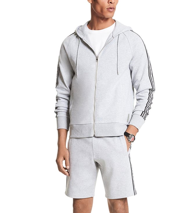 Buy MICHAEL Michael Kors Heather Grey Regular Fit Zip Up Hoodie for Men  Online @ Tata CLiQ Luxury