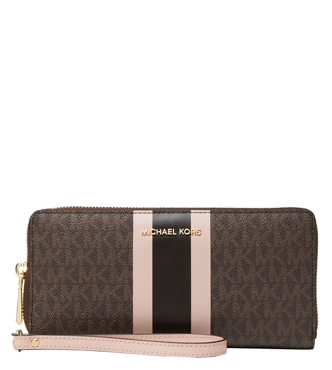 michael kors brown and pink wallet