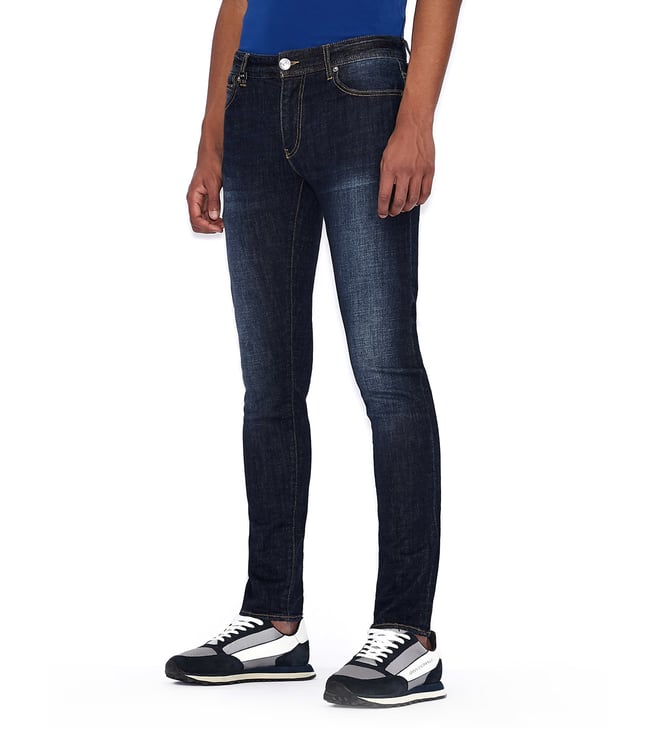 Buy Armani Exchange J14 Skinny Fit Blue Mid Rise Jeans for Men Online @  Tata CLiQ Luxury