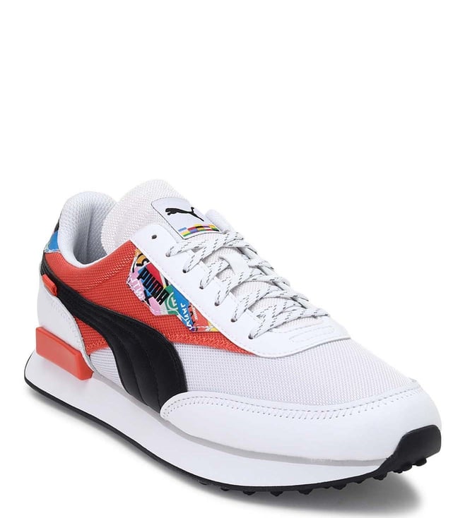 Buy Puma Future Rider INTL Game White \u0026 Tigerlily Men Sneakers Online @  Tata CLiQ Luxury