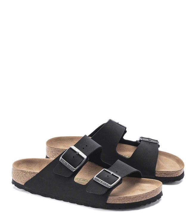 Buy Birkenstock Arizona Vegan Black Slide Sandals Online Tata