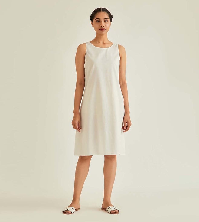 white cotton slip dress