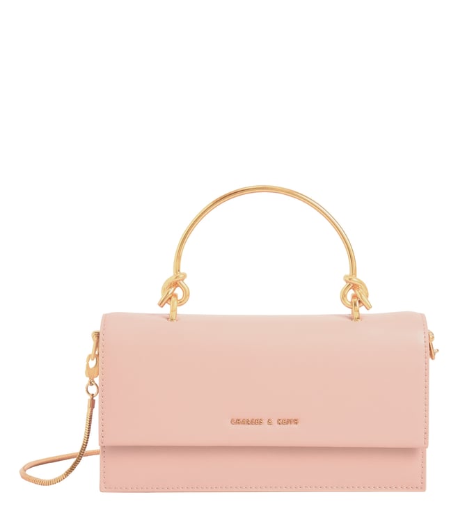 Charles & Keith Metal Top Handle Long Wallet in Pink